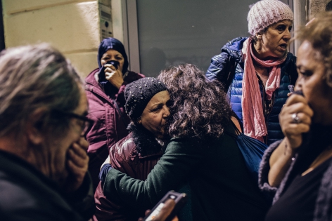  December 07, 2018. Marseille. France. After the death of Zineb Redouane, a resident of Noailles on December 2 at 80 years after a tear gas canister was fired in her apartment on the 4th floor of 12 rue des Feuillants in Marseille, the inhabitants and neighbours gathered for a tribute. 07 d?cembre 2018. Marseille. France. Apr?s le d?c?s de Zineb Redouane, habitante de Noailles le 2 d?cembre ? 80 ans apr?s qu'une grenade lacrymog?ne ait ?t? tir?e dans son appartement au 4eme ?tage du 12 rue des Feuillants ? Marseille, les habitants et voisins se sont rassembl?s pour un hommage.